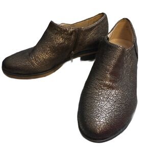 Naturalizer Bronze Crackle Reagan Leather Zip Ankle Booties Size 6M New